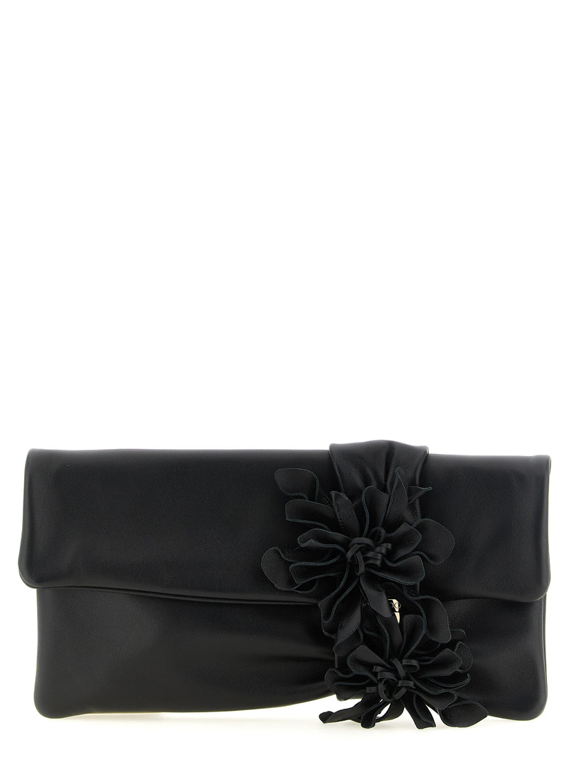 Pochette en cuir d'agneau noir Jimmy Choo