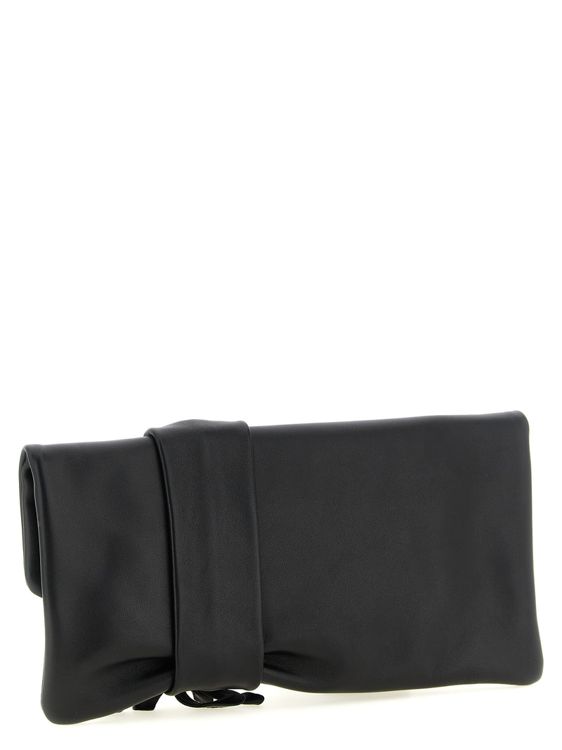 Pochette en cuir d'agneau noir Jimmy Choo