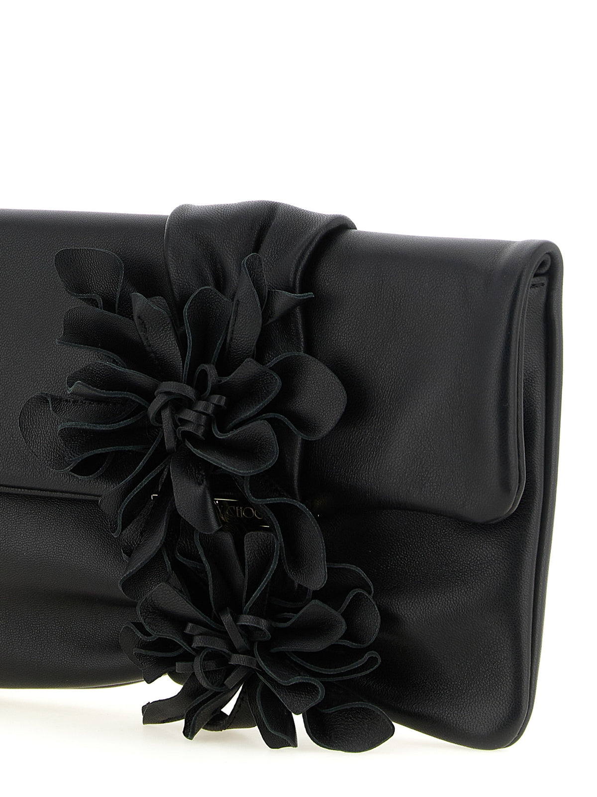 Pochette en cuir d'agneau noir Jimmy Choo
