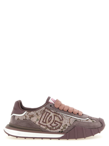 Dolce & Gabbana Purple Leather Athletic Sneakers