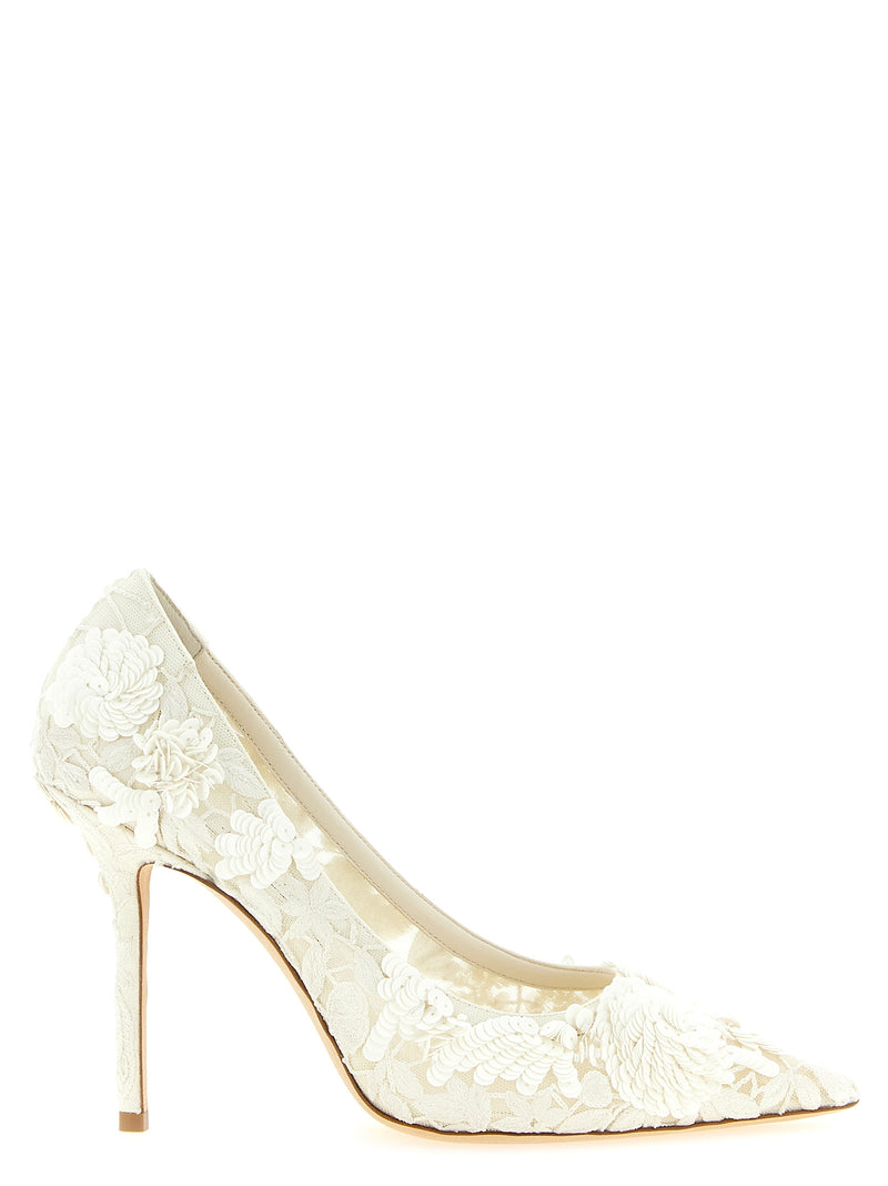 Escarpins Jimmy Choo beiges en Tencel à talons hauts