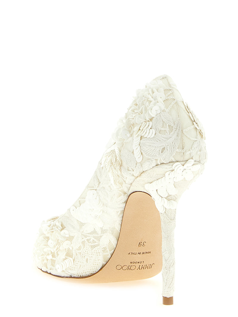 Escarpins Jimmy Choo beiges en Tencel à talons hauts