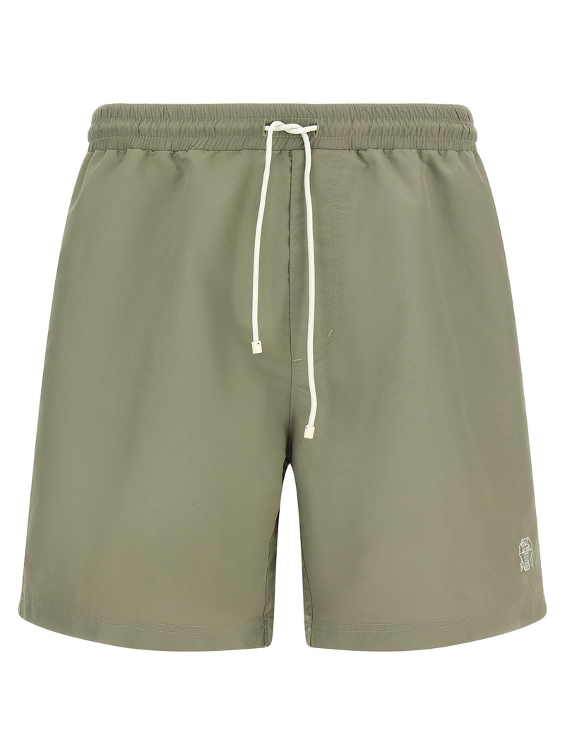 Short de bain bicolore en polyester Brunello Cucinelli