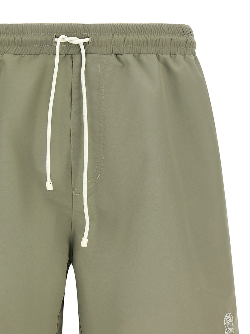 Short de bain bicolore en polyester Brunello Cucinelli