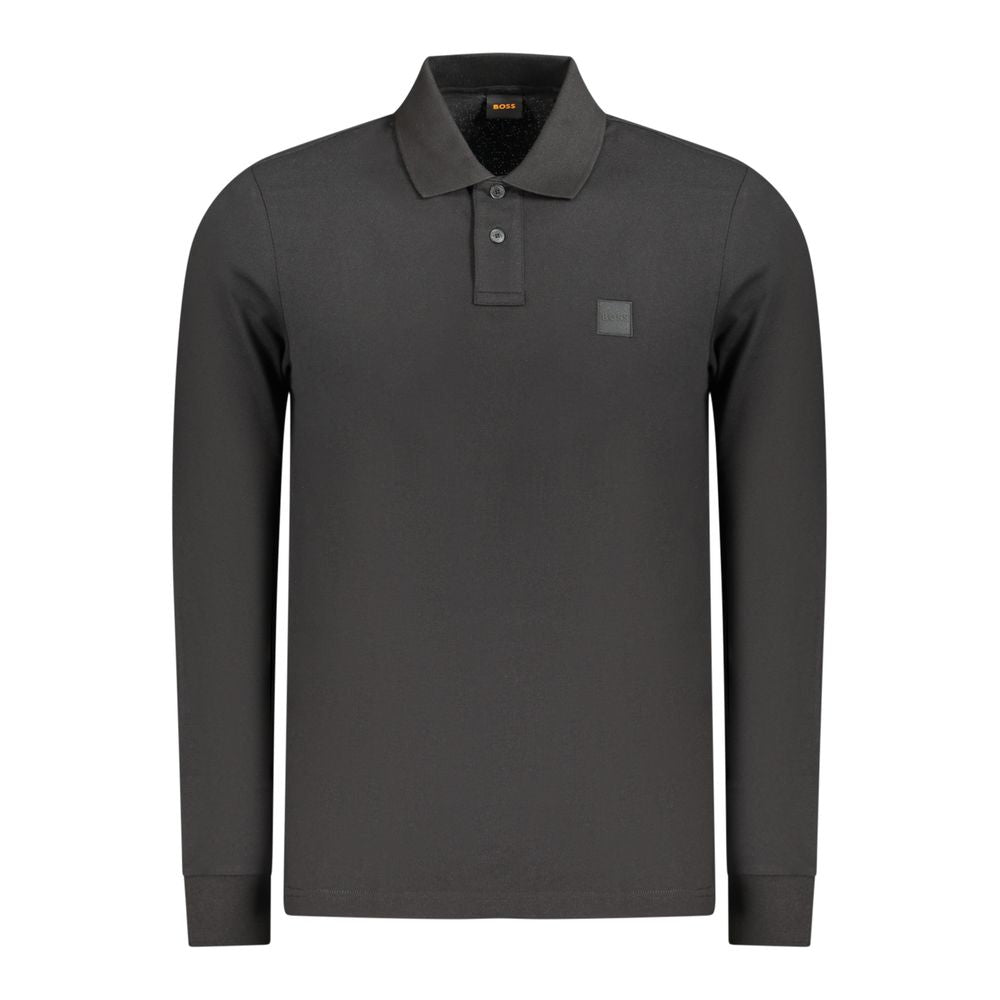 Polo Hugo Boss noir en coton pour homme