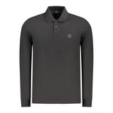 Polo Hugo Boss noir en coton pour homme