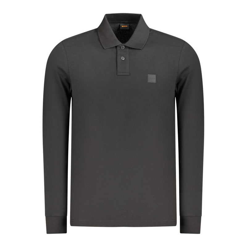 Polo Hugo Boss noir en coton pour homme