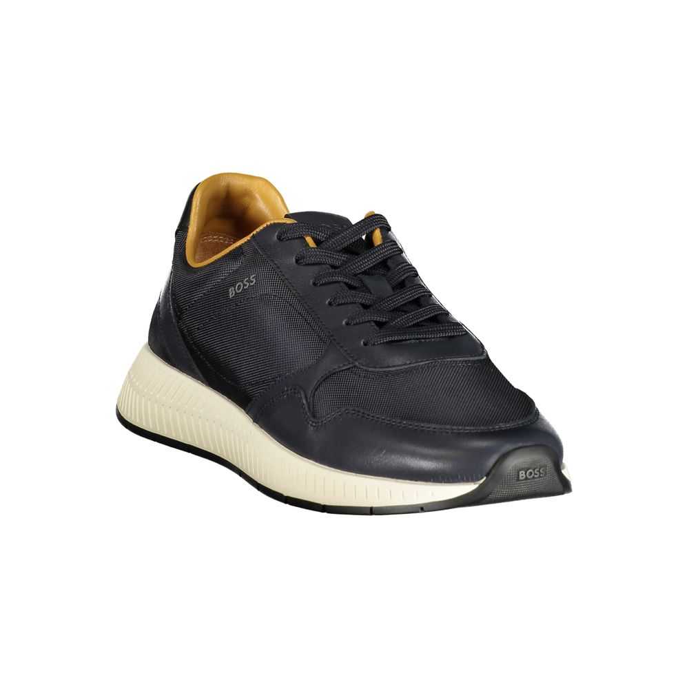Baskets en cuir bleu Hugo Boss pour homme