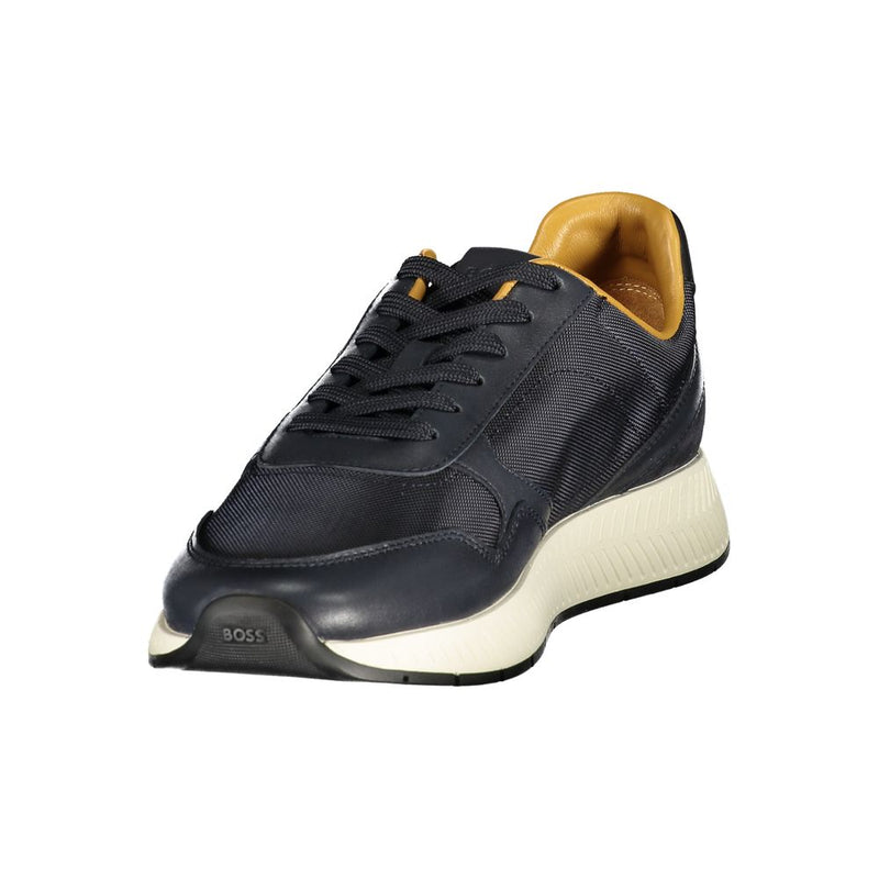 Baskets en cuir bleu Hugo Boss pour homme