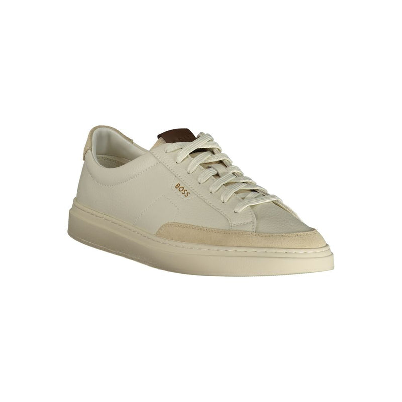 Baskets Hugo Boss Bianco en cuir pour homme