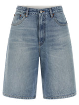 Short Bermuda en coton bleu MM6 Maison Margiela