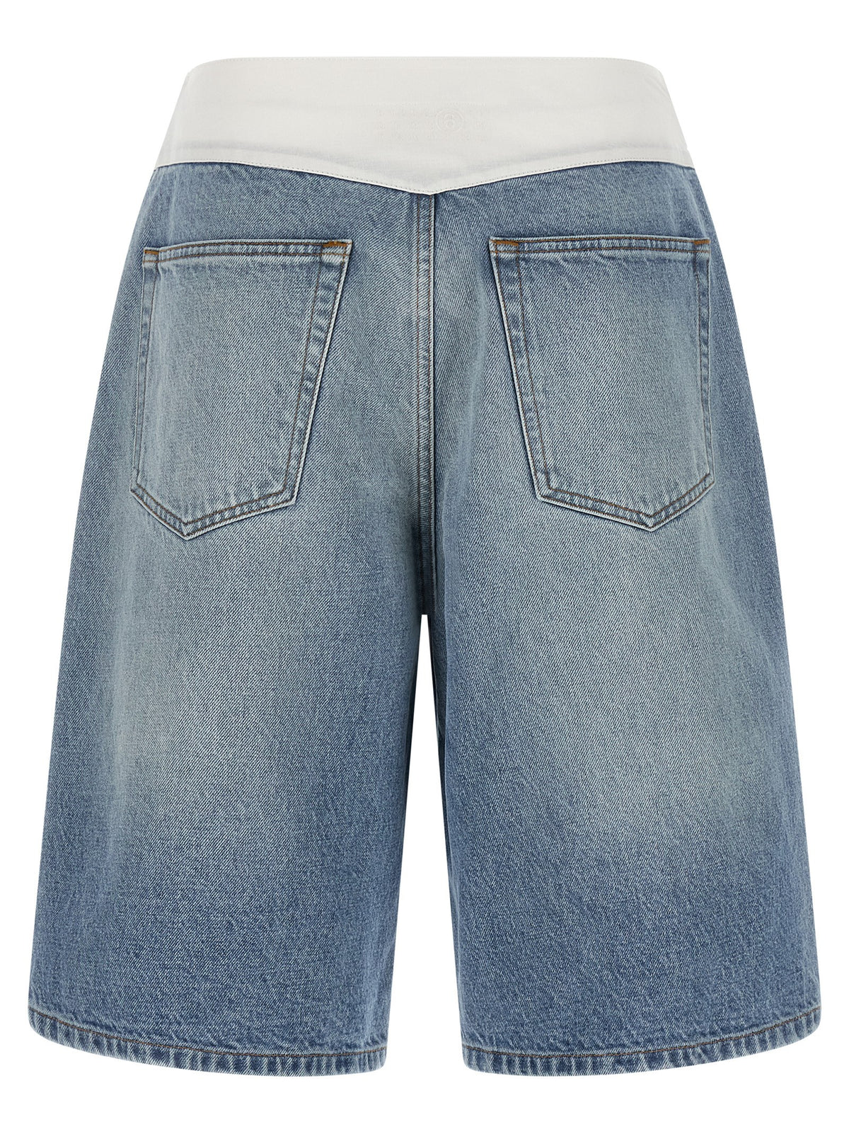 Short Bermuda en coton bleu MM6 Maison Margiela