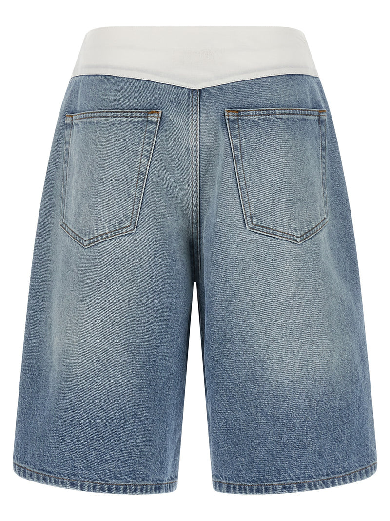 Short Bermuda en coton bleu MM6 Maison Margiela
