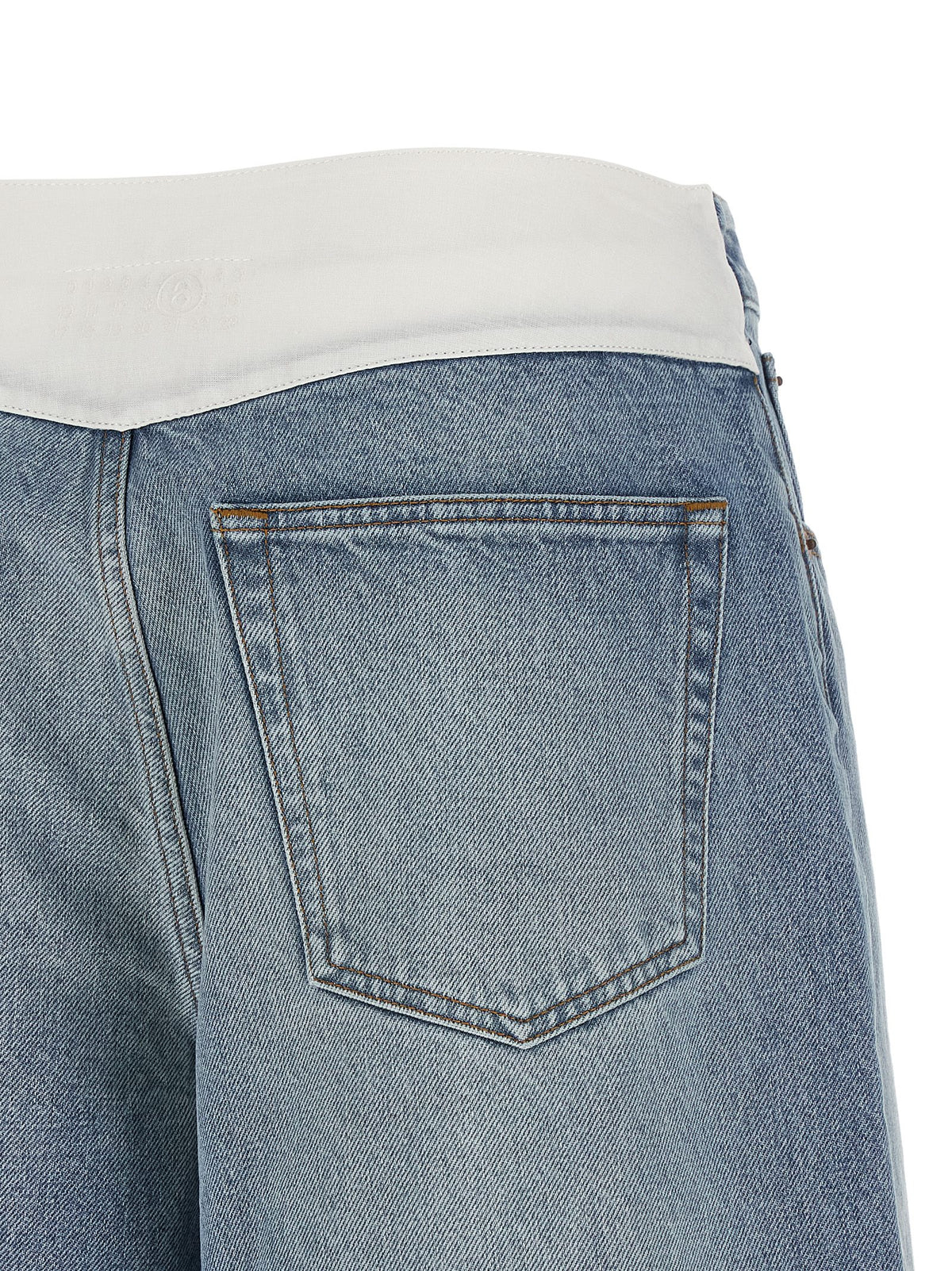 Short Bermuda en coton bleu MM6 Maison Margiela