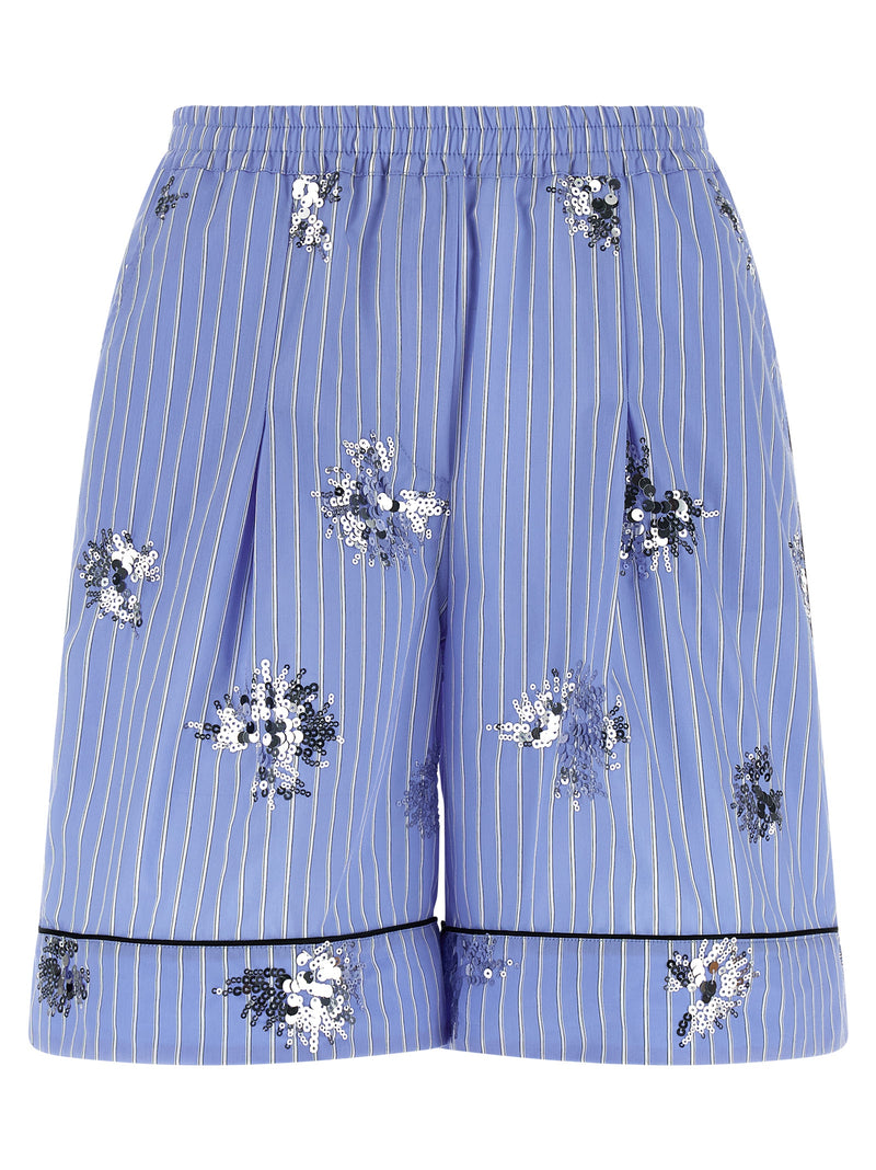 LE TWINS Bermuda en coton bleu