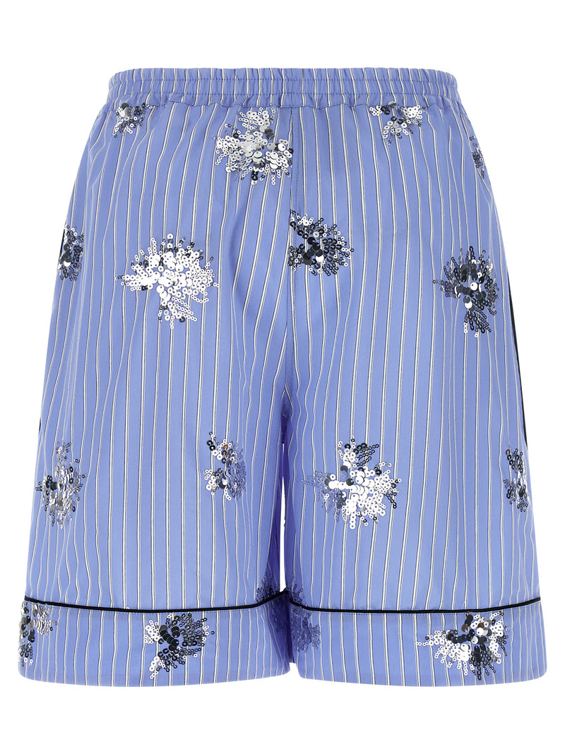 LE TWINS Bermuda en coton bleu