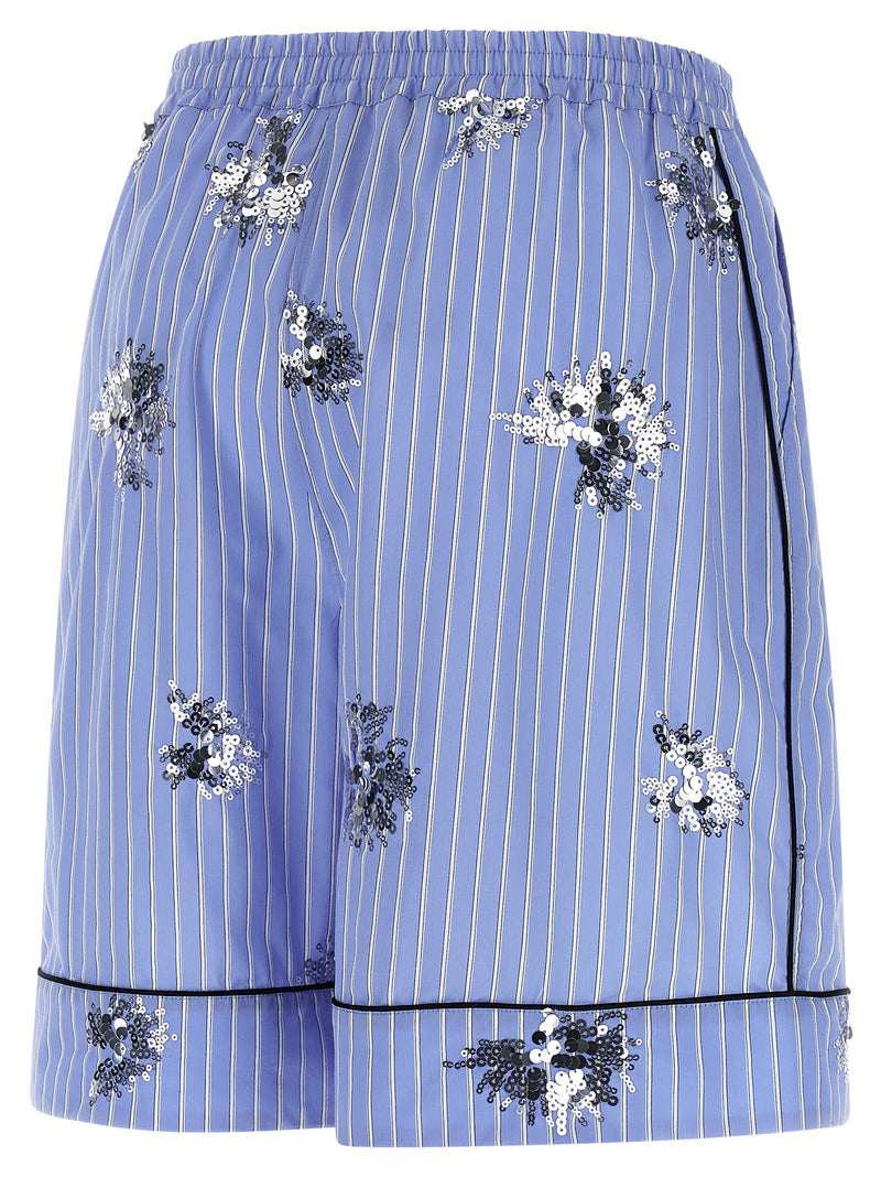 LE TWINS Bermuda en coton bleu