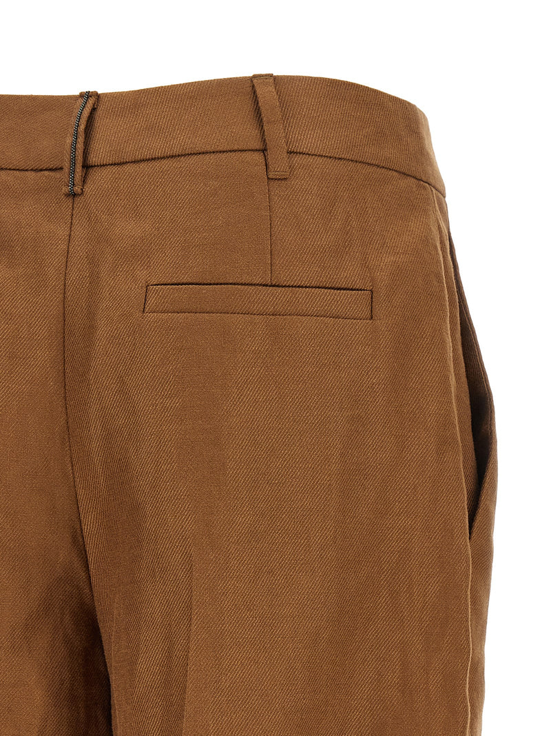 Shorts Bermudas Brunello Cucinelli en Lin Marron