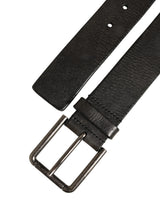 Ceinture homme Dolce & Gabbana en cuir noir avec boucle en métal brossé