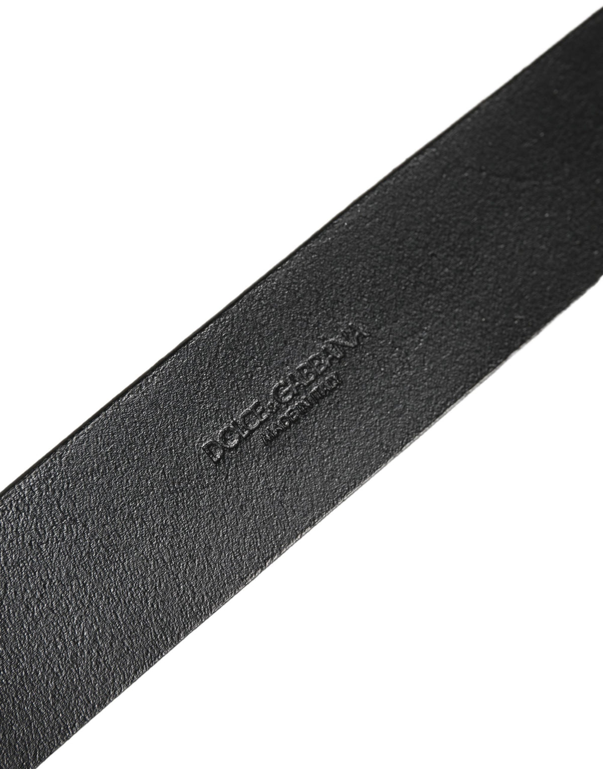Ceinture homme Dolce & Gabbana en cuir noir avec boucle en métal brossé