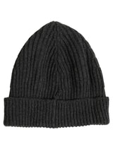 Bonnet en maille côtelée 100 % laine Dolce & Gabbana gris anthracite taille unique pour homme