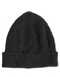 Dolce & Gabbana Men Charcoal Grey Ribbed Wool Knit Beanie One Size Hat