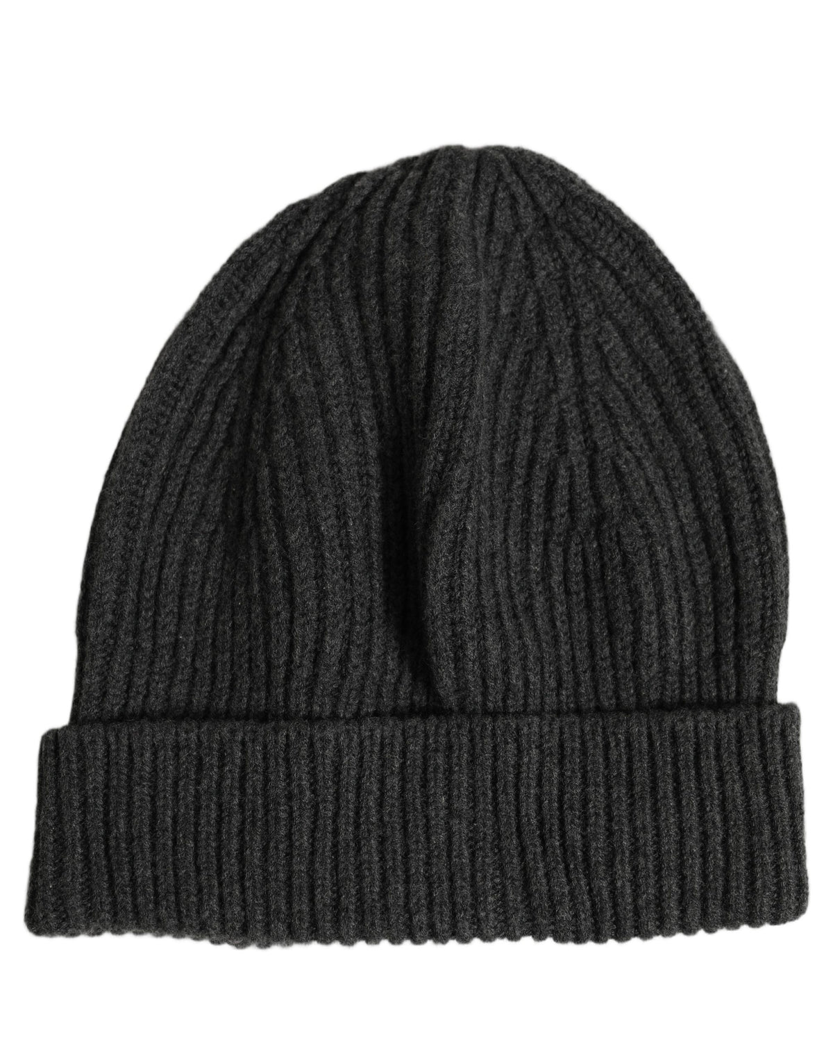 Bonnet en maille côtelée 100 % laine Dolce & Gabbana gris anthracite taille unique pour homme