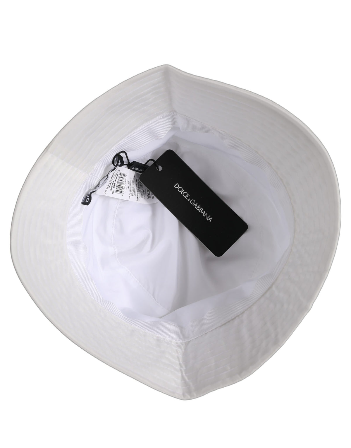 Casquette Bob Large Bord Homme Dolce & Gabbana en Nylon Blanc