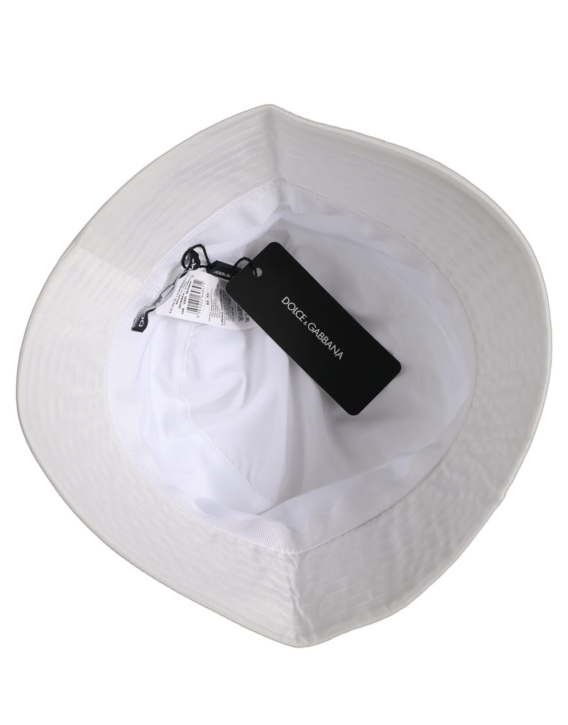 Casquette Bob Large Bord Homme Dolce & Gabbana en Nylon Blanc