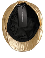 Casquette Newsboy matelassée large dorée Dolce & Gabbana pour homme