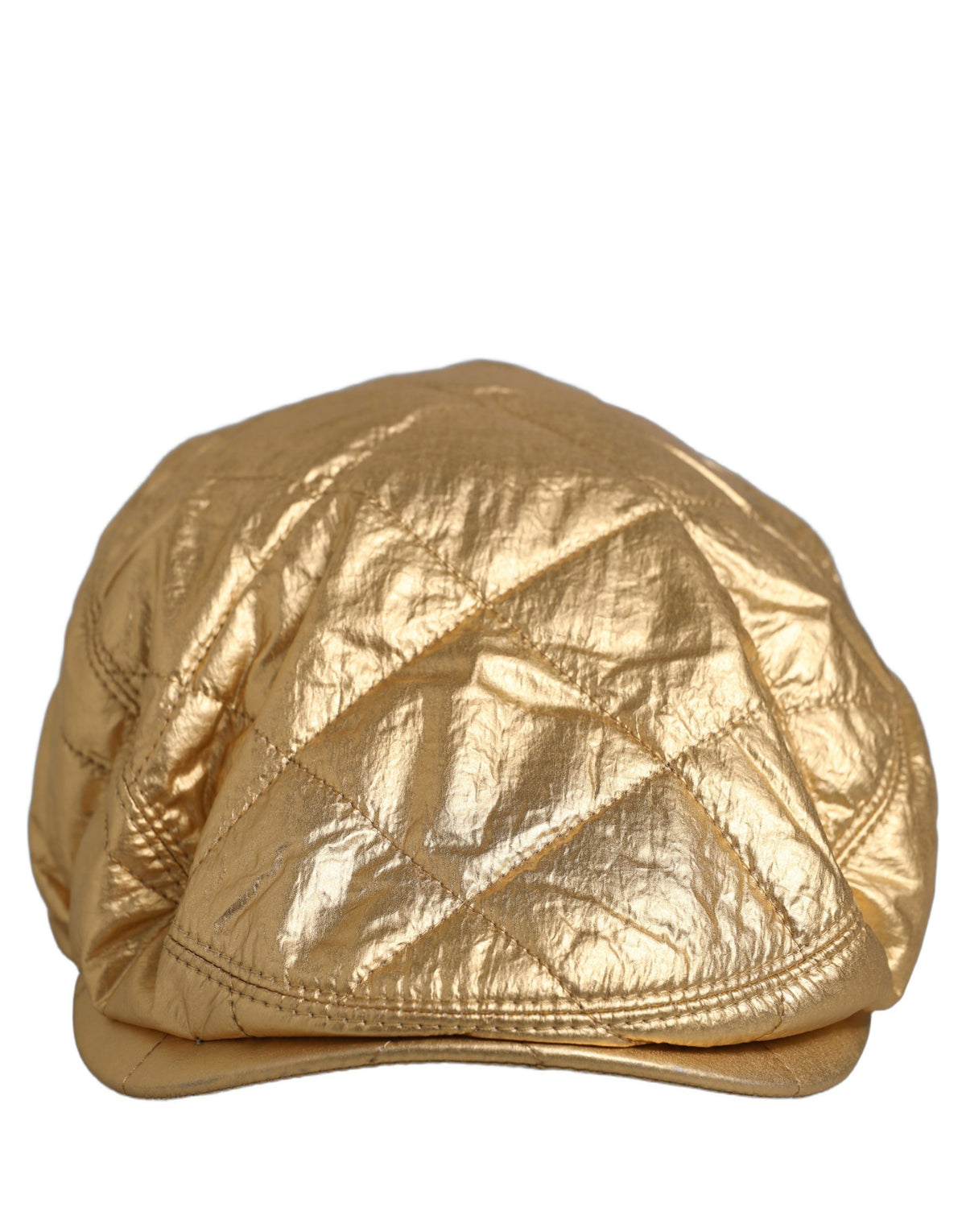 Casquette Newsboy matelassée large dorée Dolce & Gabbana pour homme