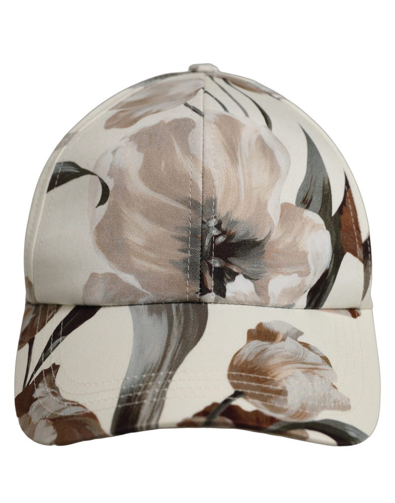 Casquette de baseball en coton beige à fleurs Dolce & Gabbana pour homme