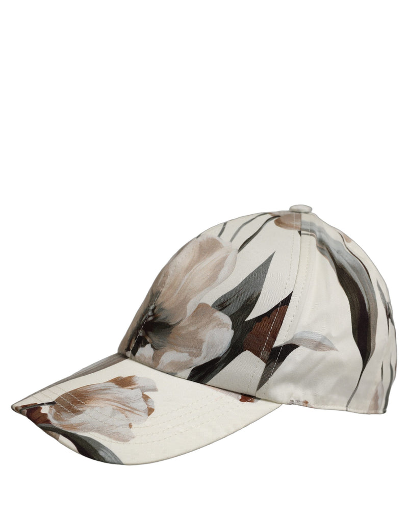 Casquette de baseball en coton beige à fleurs Dolce & Gabbana pour homme