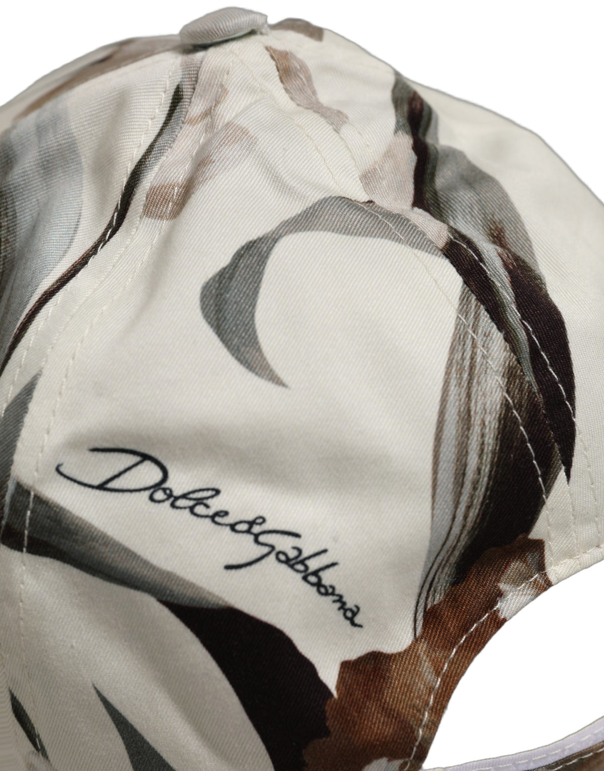Casquette de baseball en coton beige à fleurs Dolce & Gabbana pour homme