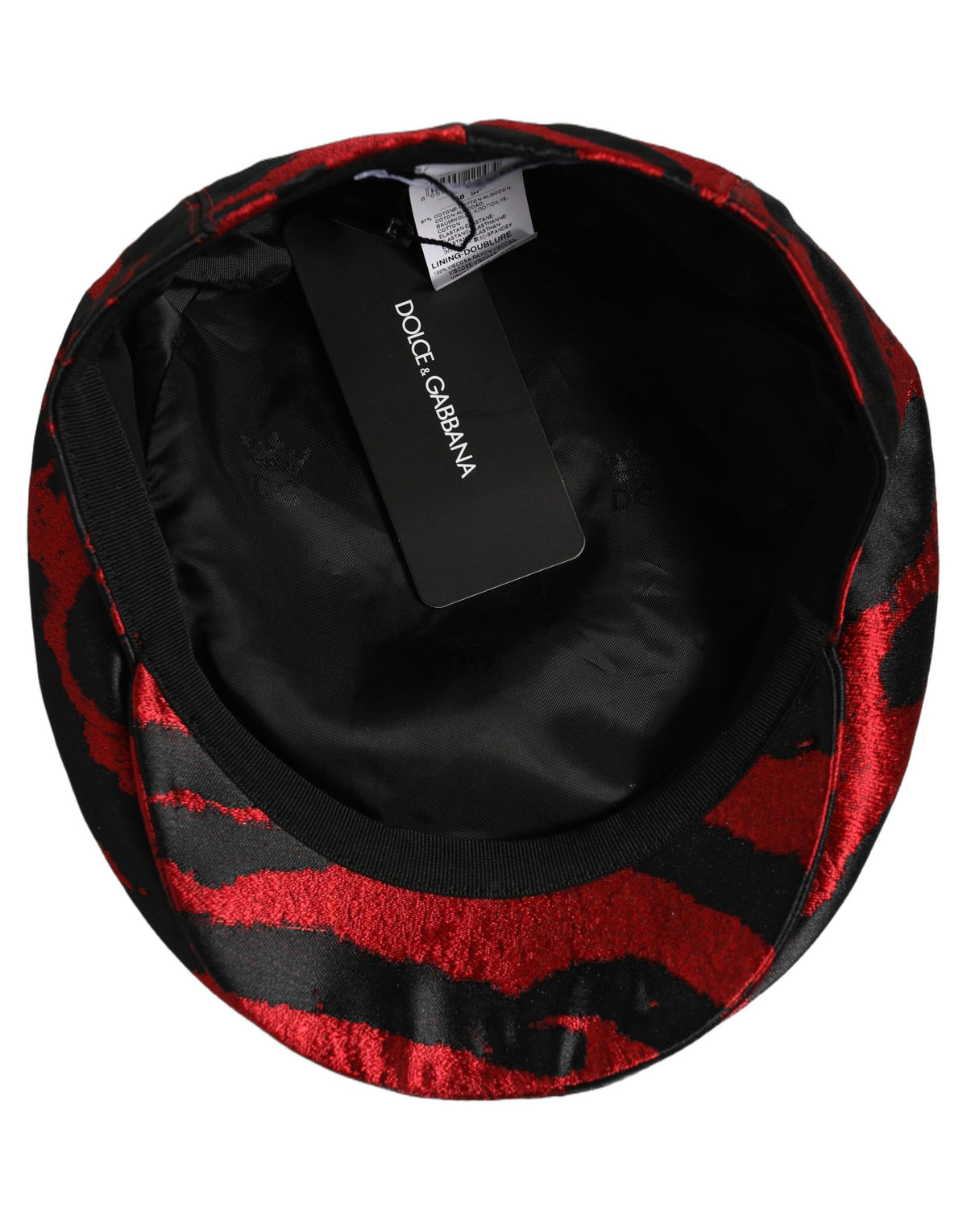 Casquette Gavroche Dolce & Gabbana pour Homme en Coton à Rayures Rouges et Noires