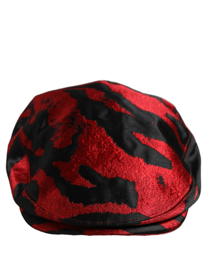Casquette Gavroche Dolce & Gabbana pour Homme en Coton à Rayures Rouges et Noires