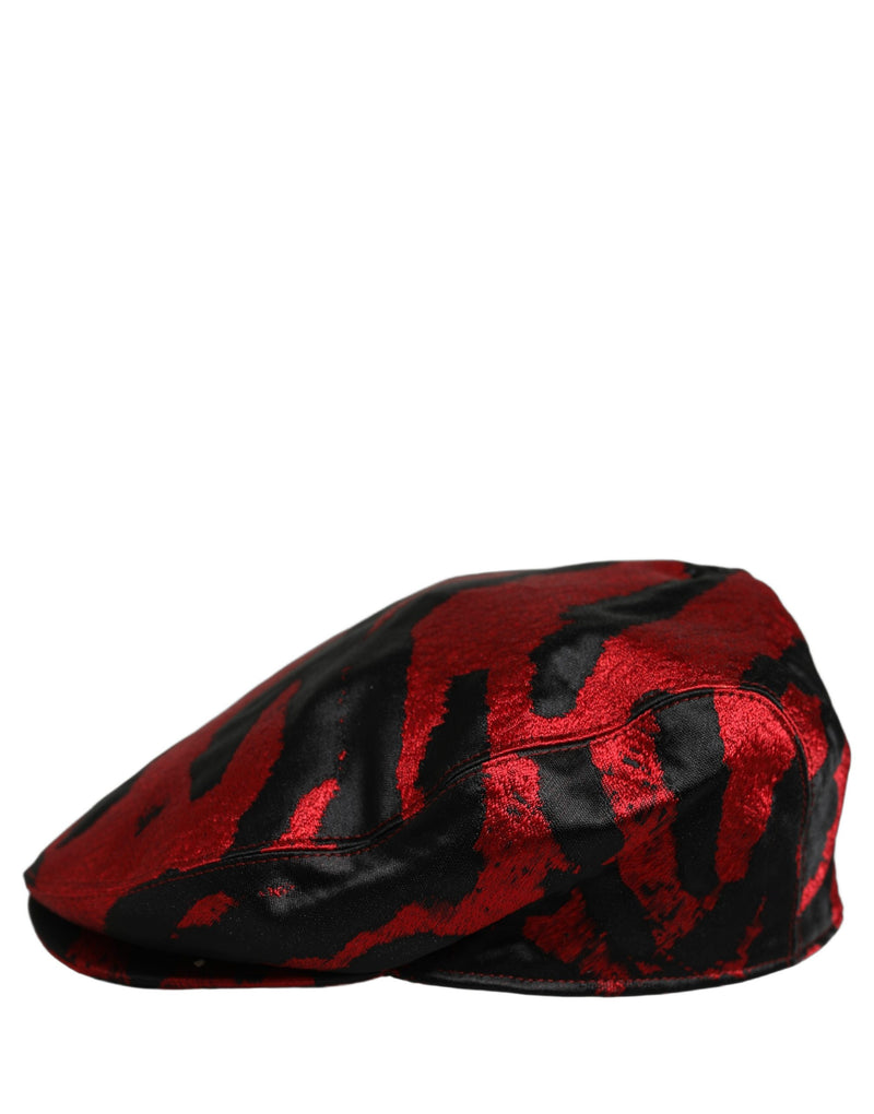 Casquette Gavroche Dolce & Gabbana pour Homme en Coton à Rayures Rouges et Noires