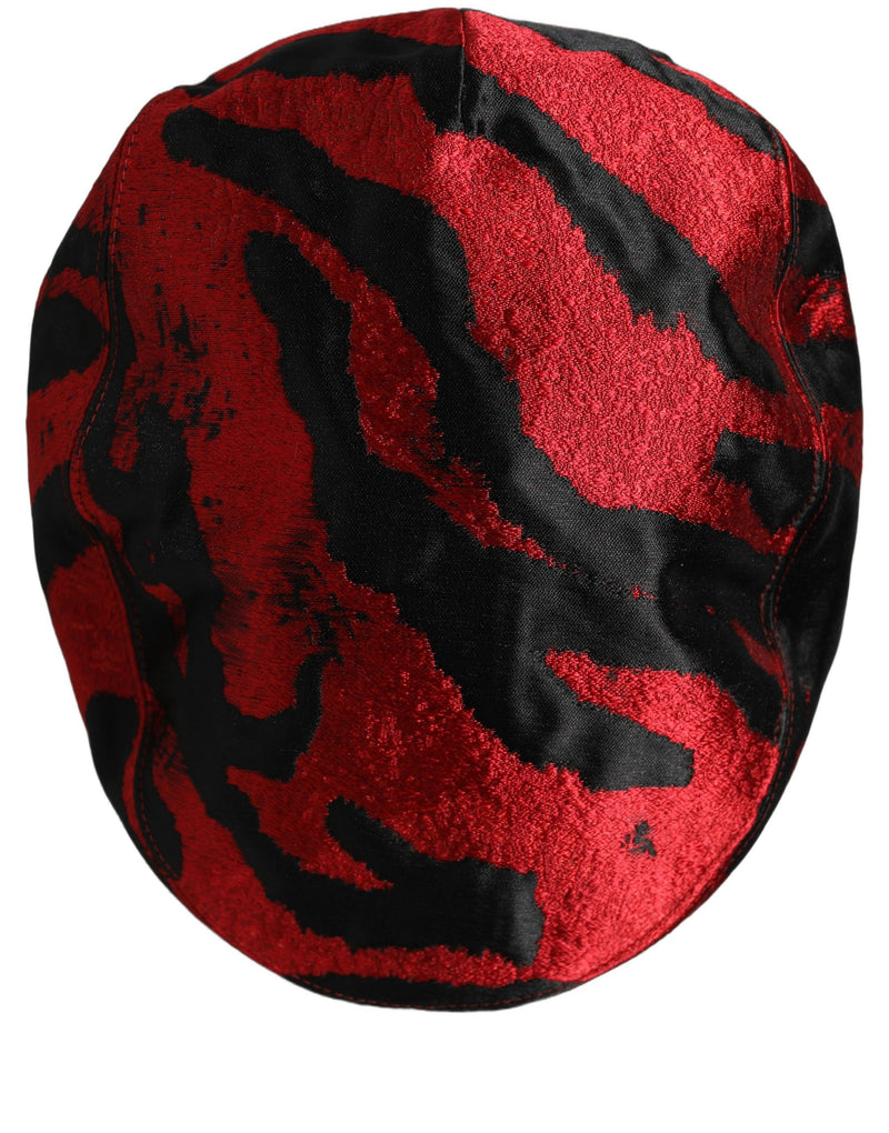 Casquette Gavroche Dolce & Gabbana pour Homme en Coton à Rayures Rouges et Noires