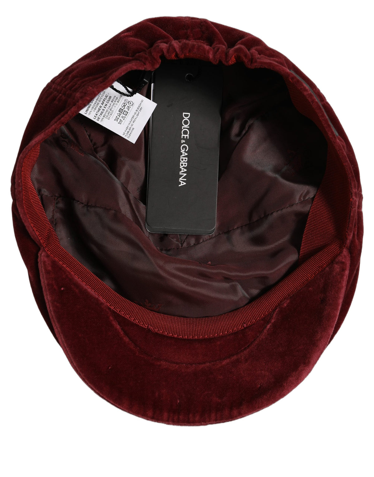Casquette de Gavroche Dolce & Gabbana pour Homme en Coton Rouge Foncé