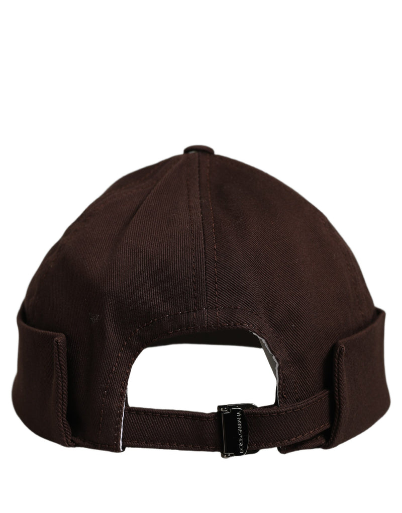 Dolce & Gabbana Men Brown Cotton Docker Capello Brimless Hat