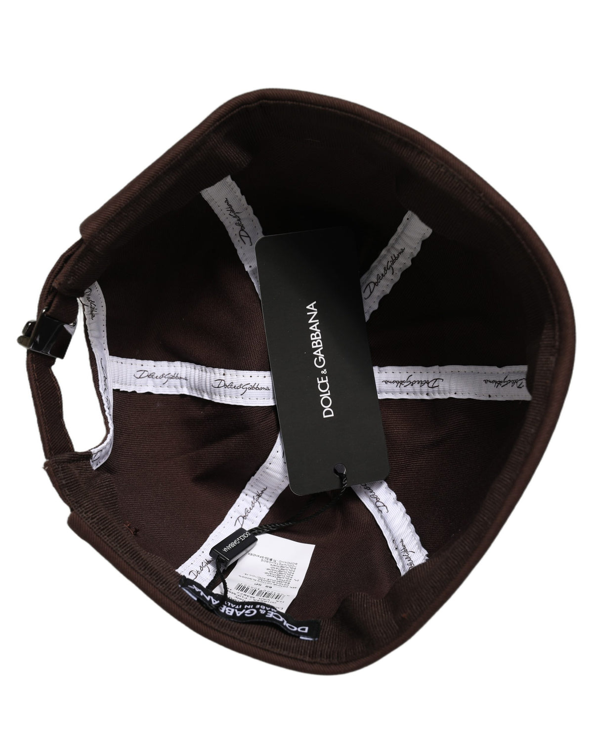 Dolce & Gabbana Casquette Docker Capello Homme en Coton Marron sans Bord