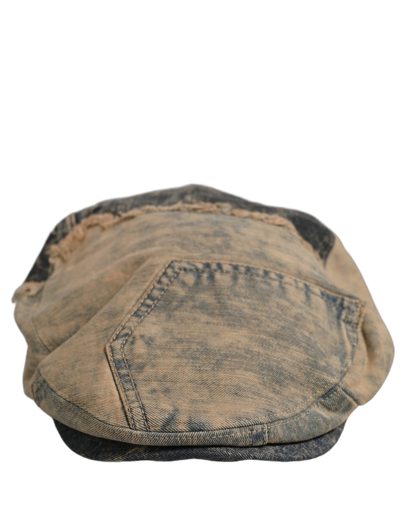 Casquette gavroche en jean de coton marron Dolce & Gabbana
