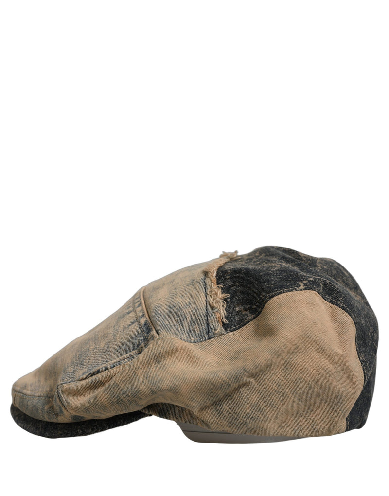 Casquette gavroche en jean de coton marron Dolce & Gabbana