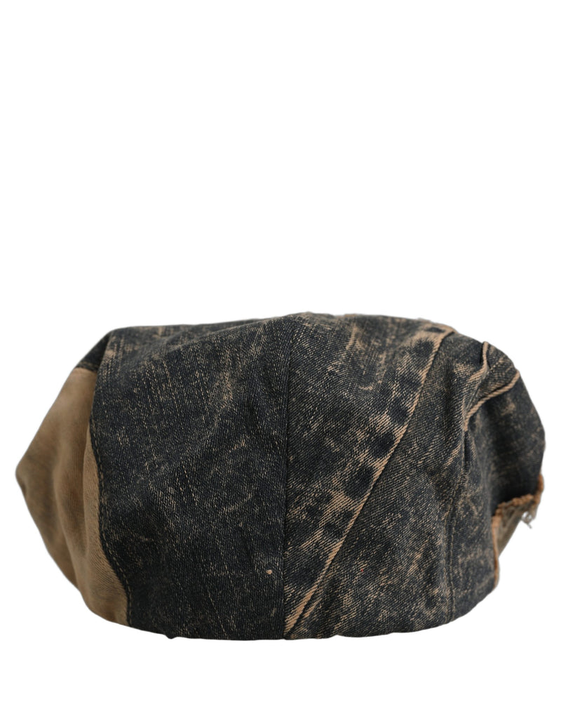 Casquette gavroche en jean de coton marron Dolce & Gabbana