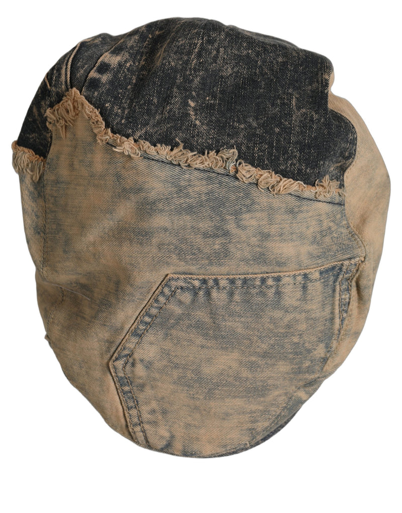 Casquette gavroche en jean de coton marron Dolce & Gabbana