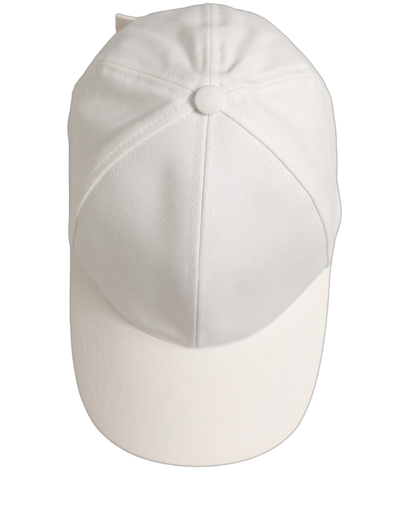 Dolce & Gabbana Men White Cotton Baseball Capello 6 Panels Hat