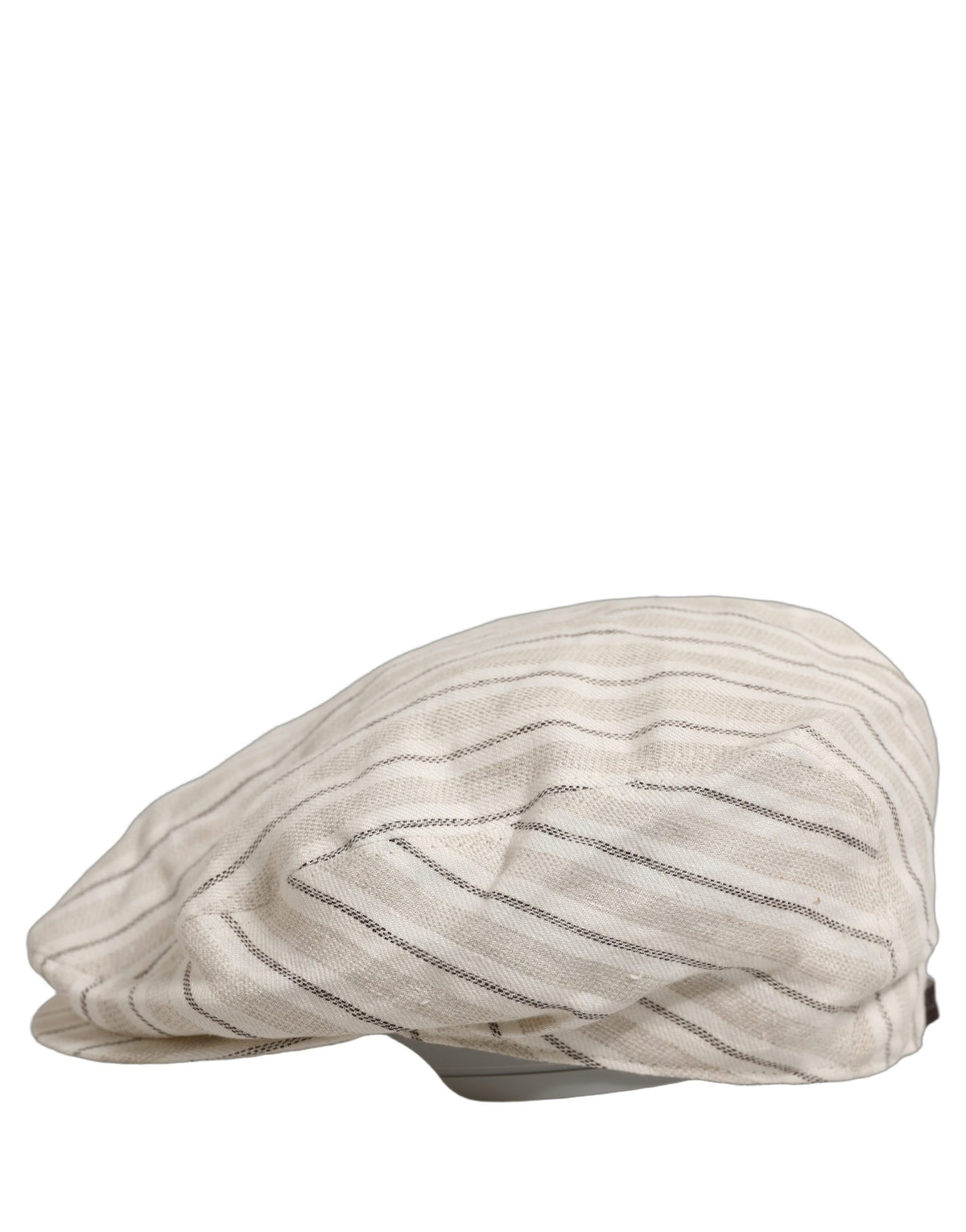 Casquette plate Dolce & Gabbana en lin rayé blanc cassé pour homme
