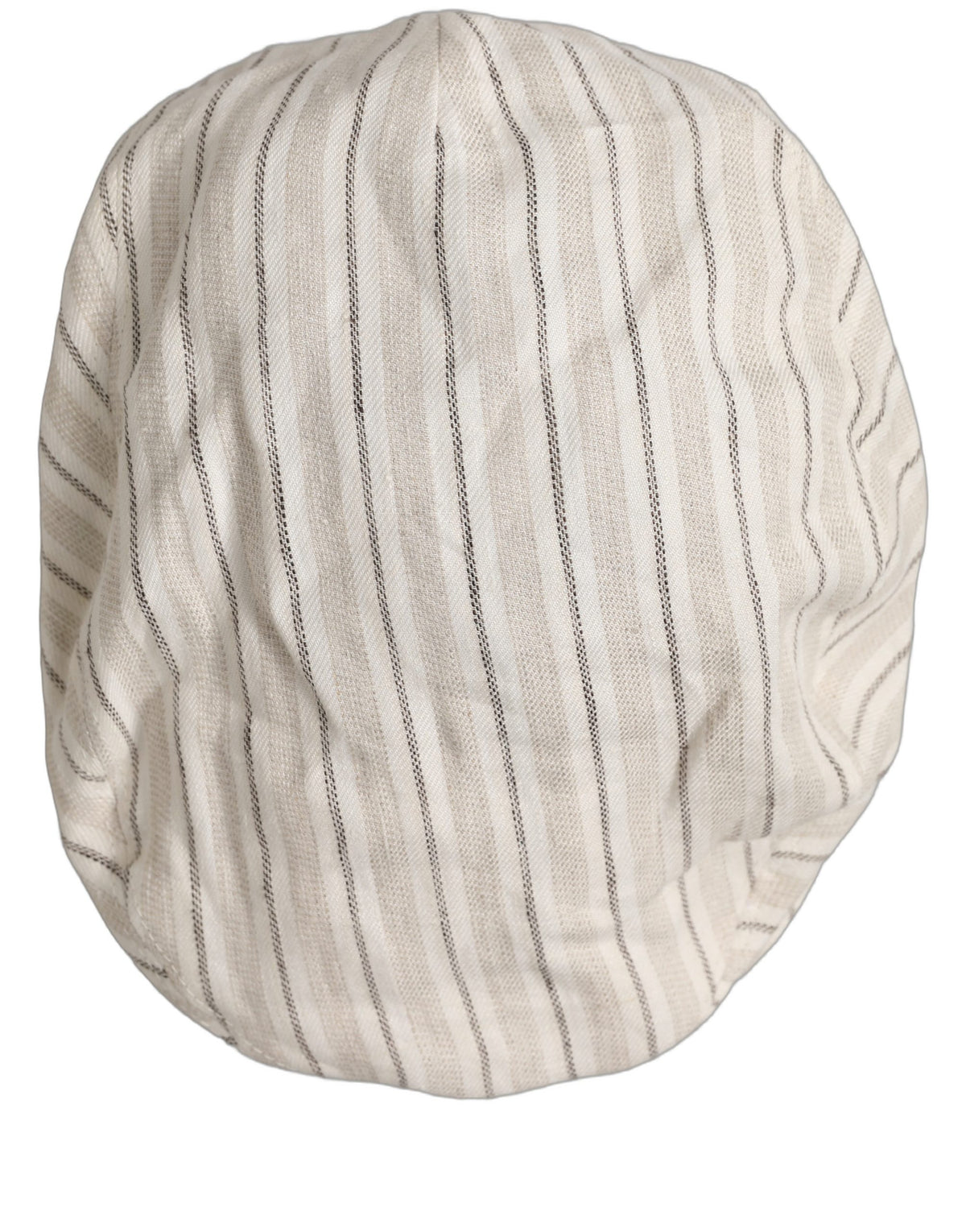 Casquette plate Dolce & Gabbana en lin rayé blanc cassé pour homme