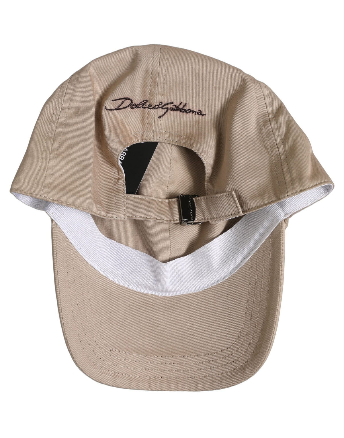 Casquette de baseball Dolce & Gabbana pour homme en coton stretch beige