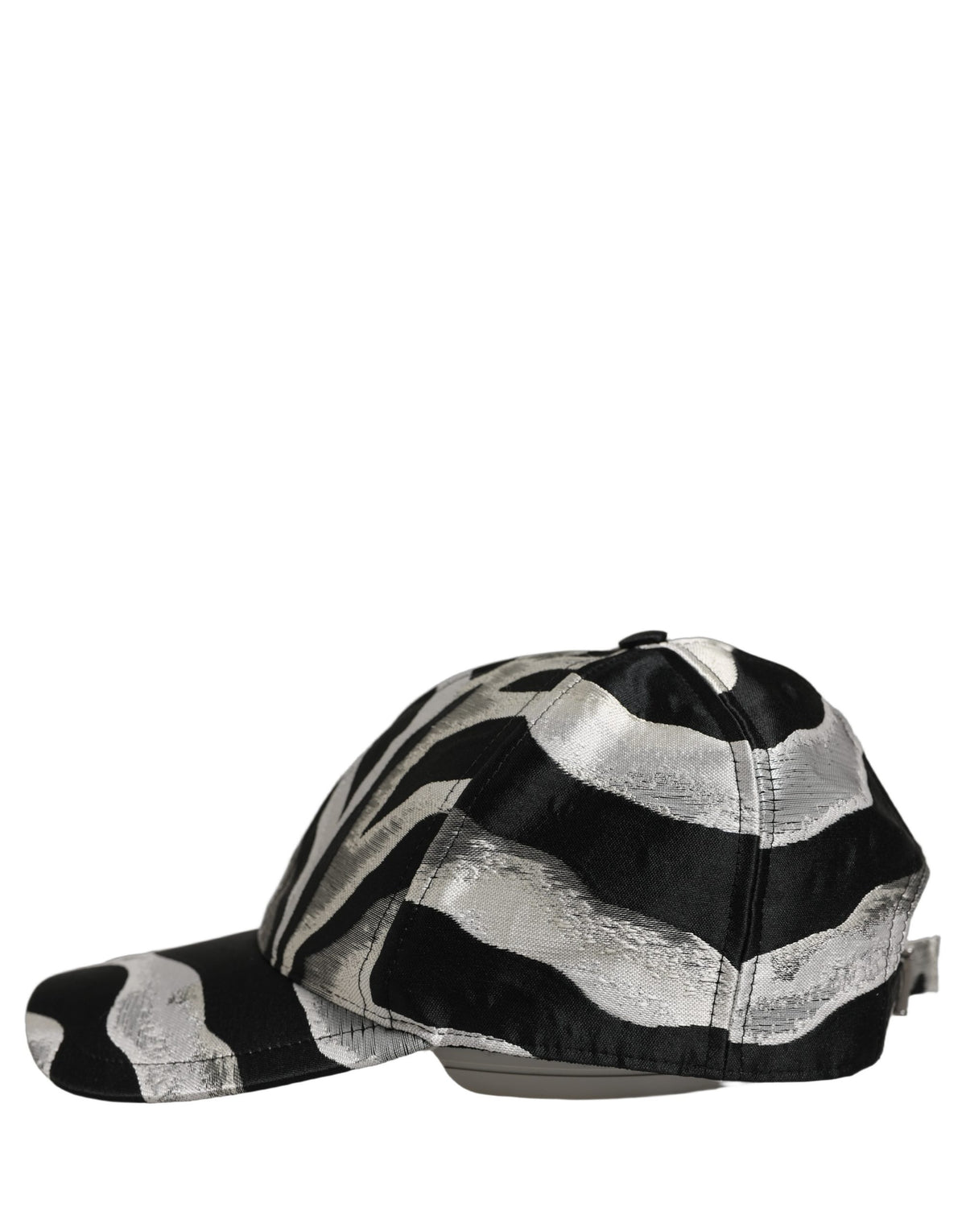 Casquette de baseball Dolce & Gabbana pour homme noire à motif zèbre argenté